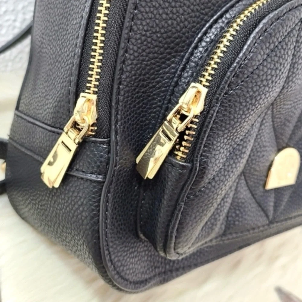 House of Harlow 1960 Black Textured Faux Leather Mini Backpack NWOT - Picture 5 of 10